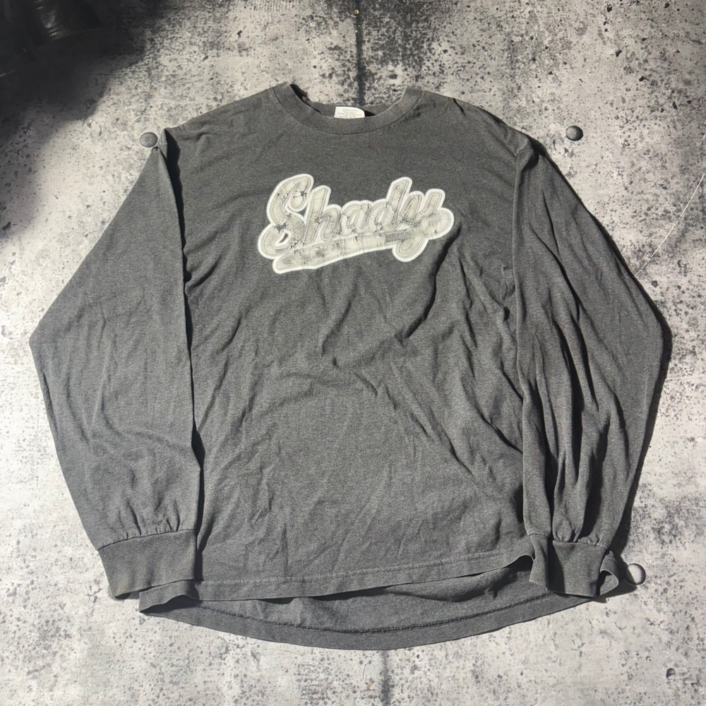 Shady Ltd Mens Long Sleeve Graphic T-Shirt Gray Eminem Streetwear Large 0533